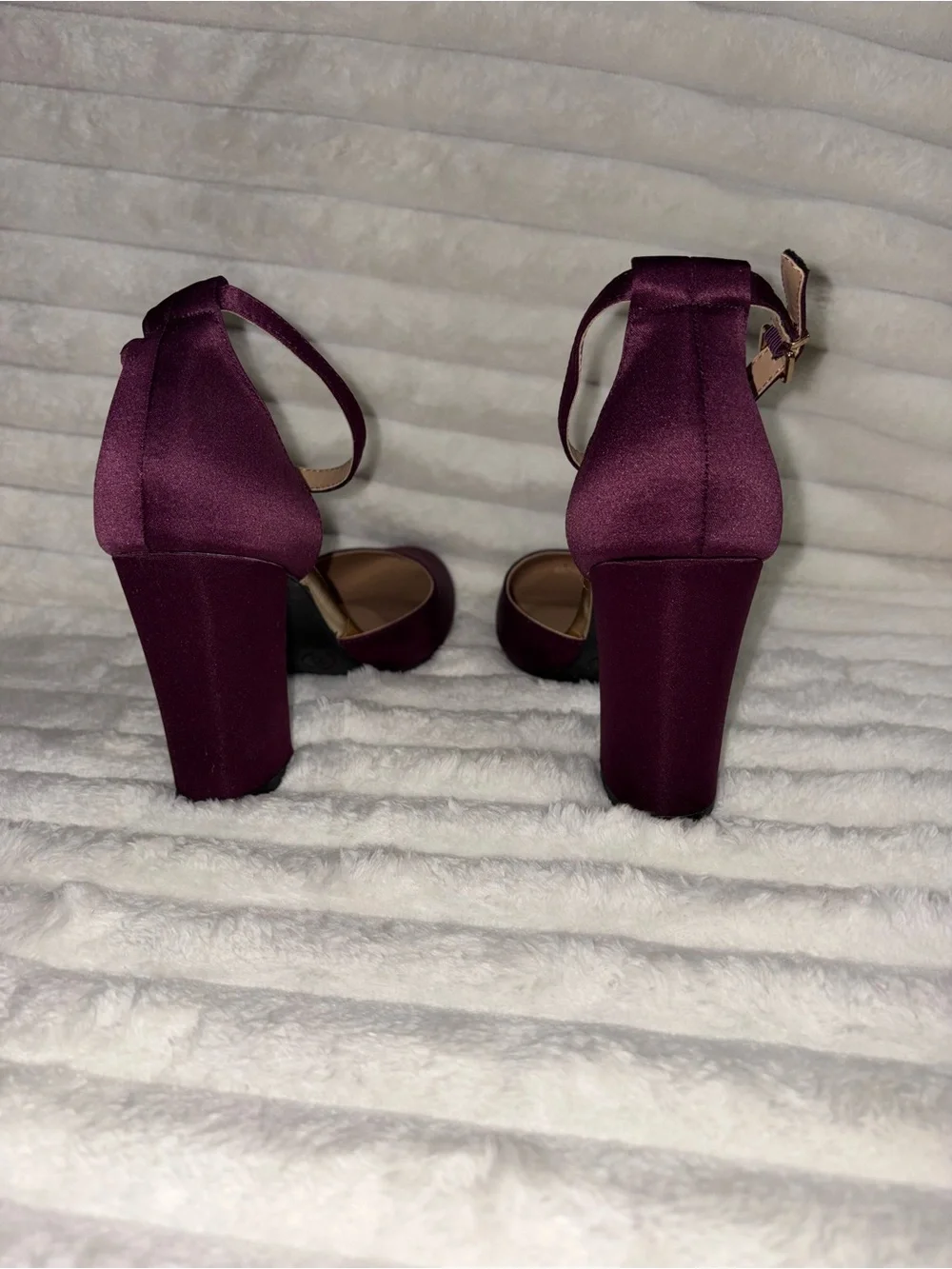 a new day Plum Block Heel Ankle-Strap Sandals 8M